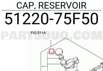 Suzuki 5122075F50 CAP, RESERVOIR