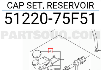 Suzuki 5122075F51 CAP SET, RESERVOIR