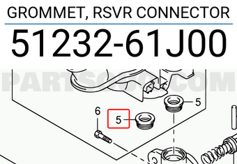 Suzuki 5123261J00 GROMMET, RSVR CONNECTOR