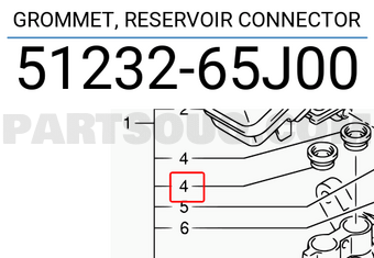 Suzuki 5123265J00 GROMMET, RESERVOIR CONNECTOR