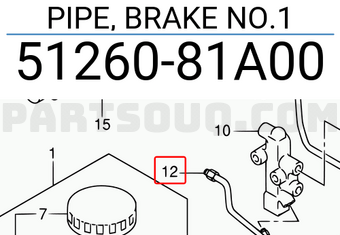 Suzuki 5126081A00 PIPE, BRAKE NO.1