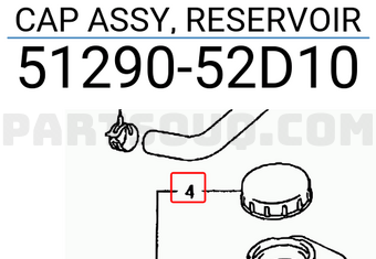 Suzuki 5129052D10 CAP ASSY, RESERVOIR