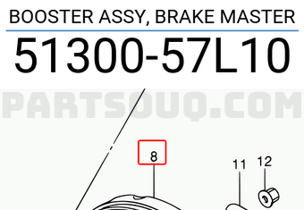 Suzuki 5130057L10 BOOSTER ASSY, BRAKE MASTER