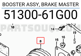 Suzuki 5130061G00 BOOSTER ASSY, BRAKE MASTER