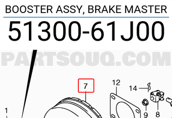Suzuki 5130061J00 BOOSTER ASSY, BRAKE MASTER