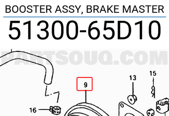 Suzuki 5130065D10 BOOSTER ASSY, BRAKE MASTER