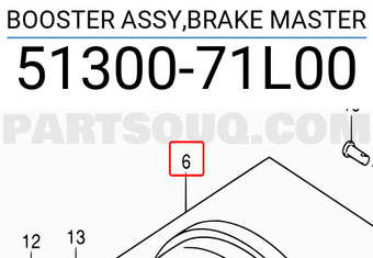 Suzuki 5130071L00 BOOSTER ASSY,BRAKE MASTER