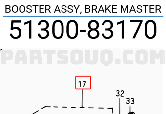 Suzuki 5130083170 BOOSTER ASSY, BRAKE MASTER