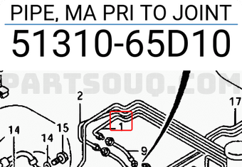 Suzuki 5131065D10 PIPE, MA PRI TO JOINT