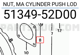 Suzuki 5134952D00 NUT, MA CYLINDER PUSH LOD