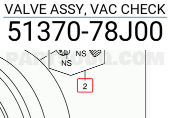 Suzuki 5137078J00 VALVE ASSY, VAC CHECK