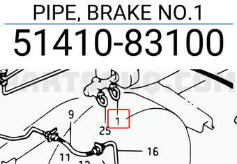 Suzuki 5141083100 PIPE, BRAKE NO.1