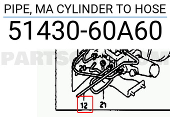 Suzuki 5143060A60 PIPE, MA CYLINDER TO HOSE