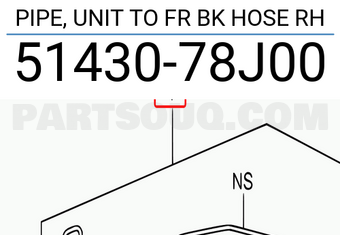 Suzuki 5143078J00 PIPE, UNIT TO FR BK HOSE RH