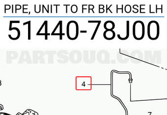 Suzuki 5144078J00 PIPE, UNIT TO FR BK HOSE LH