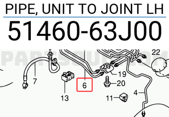 Suzuki 5146063J00 PIPE, UNIT TO JOINT LH