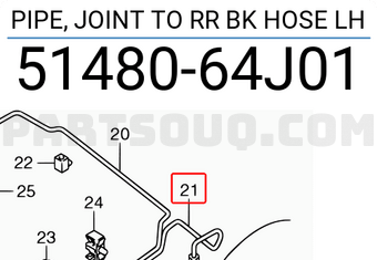 Suzuki 5148064J01 PIPE, JOINT TO RR BK HOSE LH