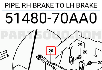 Suzuki 5148070AA0 PIPE, RH BRAKE TO LH BRAKE