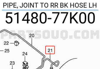 Suzuki 5148077K00 PIPE, JOINT TO RR BK HOSE LH