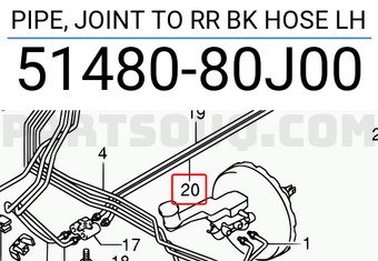 Suzuki 5148080J00 PIPE, JOINT TO RR BK HOSE LH