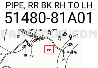 Suzuki 5148081A01 PIPE, RR BK RH TO LH
