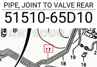 Suzuki 5151065D10 PIPE, JOINT TO VALVE REAR