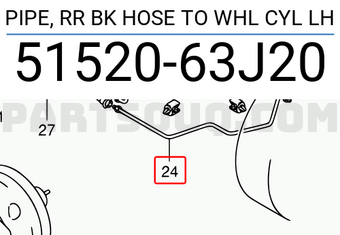 Suzuki 5152063J20 PIPE, RR BK HOSE TO WHL CYL LH