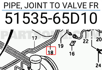 Suzuki 5153565D10 PIPE, JOINT TO VALVE FR
