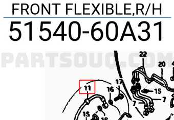 Suzuki 5154060A31 FRONT FLEXIBLE,R/H