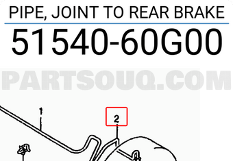 Suzuki 5154060G00 PIPE, JOINT TO REAR BRAKE