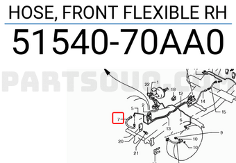 Suzuki 5154070AA0 HOSE, FRONT FLEXIBLE RH