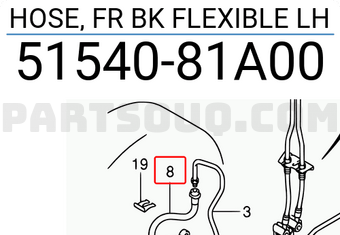 Suzuki 5154081A00 HOSE, FR BK FLEXIBLE LH