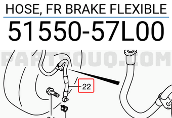 Suzuki 5155057L00 HOSE, FR BRAKE FLEXIBLE