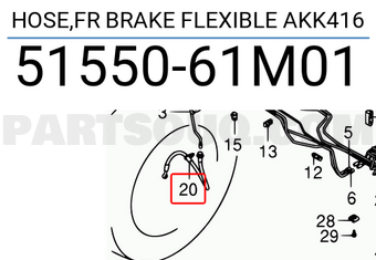 Suzuki 5155061M01 HOSE,FR BRAKE FLEXIBLE AKK416
