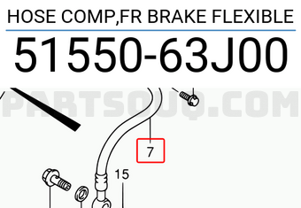 Suzuki 5155063J00 HOSE COMP,FR BRAKE FLEXIBLE
