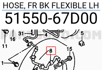 Suzuki 5155067D00 HOSE, FR BK FLEXIBLE LH