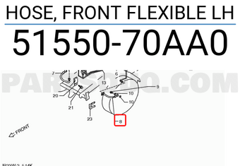 Suzuki 5155070AA0 HOSE, FRONT FLEXIBLE LH