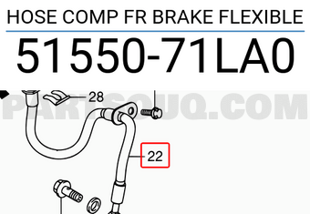 Suzuki 5155071LA0 HOSE COMP FR BRAKE FLEXIBLE