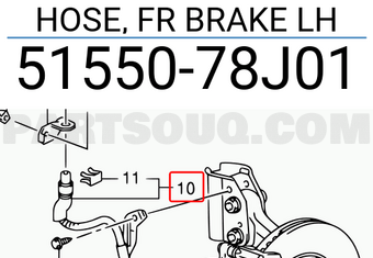 Suzuki 5155078J01 HOSE, FR BRAKE LH