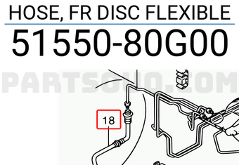Suzuki 5155080G00 HOSE, FR DISC FLEXIBLE