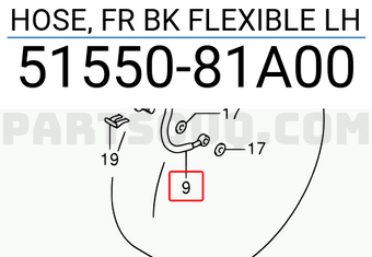 Suzuki 5155081A00 HOSE, FR BK FLEXIBLE LH