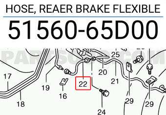 Suzuki 5156065D00 HOSE, REAER BRAKE FLEXIBLE