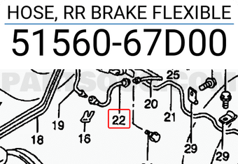 Suzuki 5156067D00 HOSE, RR BRAKE FLEXIBLE
