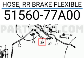 Suzuki 5156077A00 HOSE, RR BRAKE FLEXIBLE