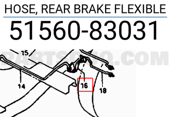 Suzuki 5156083031 HOSE, REAR BRAKE FLEXIBLE