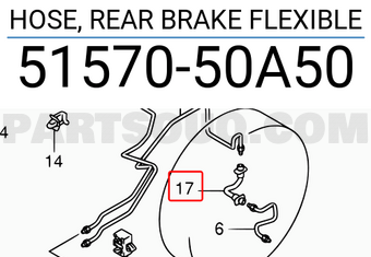 Suzuki 5157050A50 HOSE, REAR BRAKE FLEXIBLE