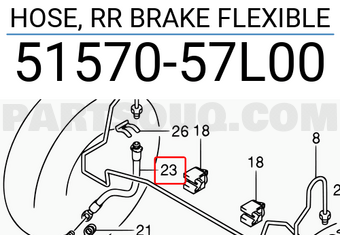 Suzuki 5157057L00 HOSE, RR BRAKE FLEXIBLE