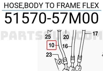 Suzuki 5157057M00 HOSE,BODY TO FRAME FLEX