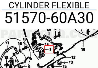 Suzuki 5157060A30 CYLINDER FLEXIBLE