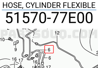 Suzuki 5157077E00 HOSE, CYLINDER FLEXIBLE